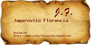 Jagerovits Florencia névjegykártya
